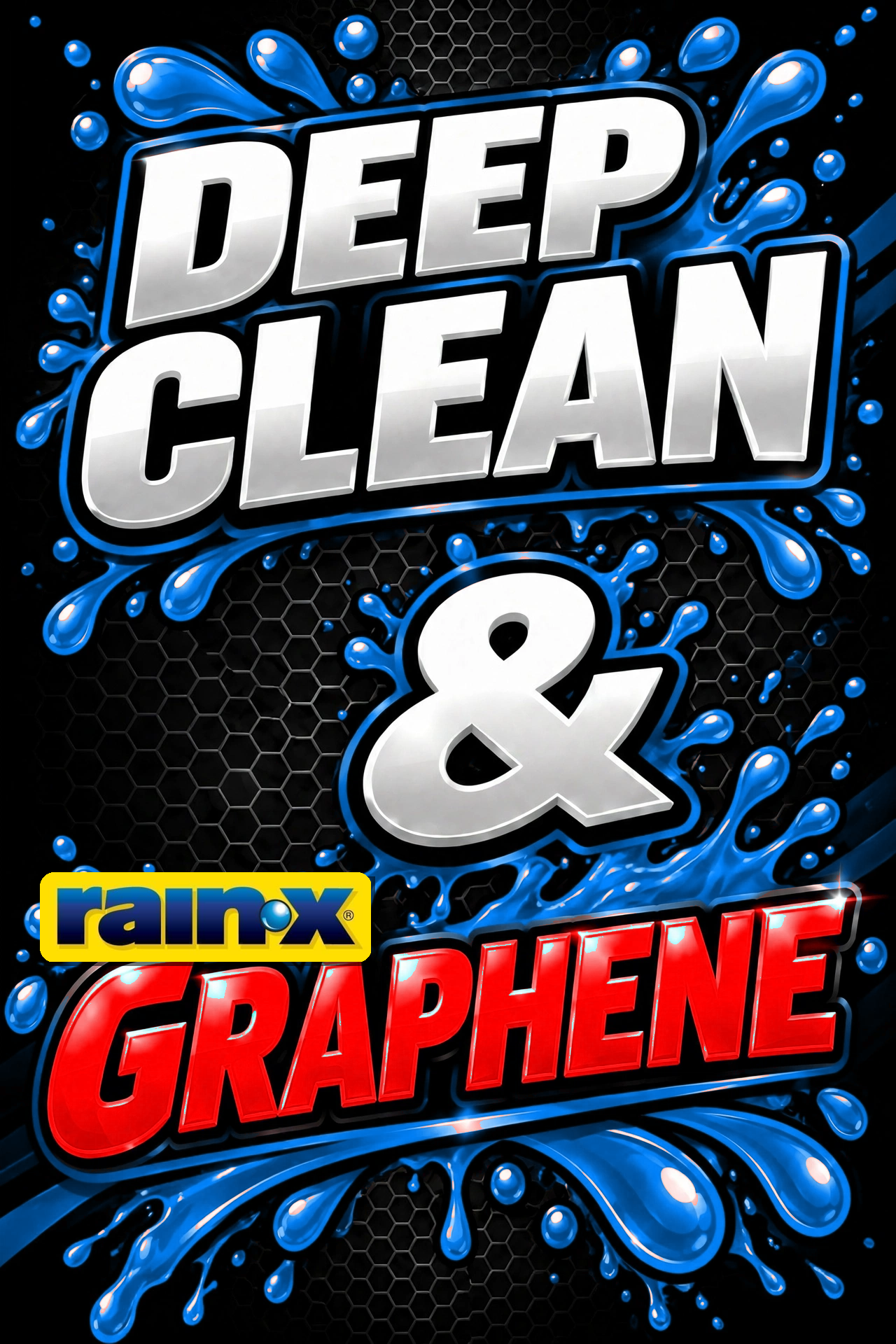 Deep Clean and Rain-X Graphene wash graphic