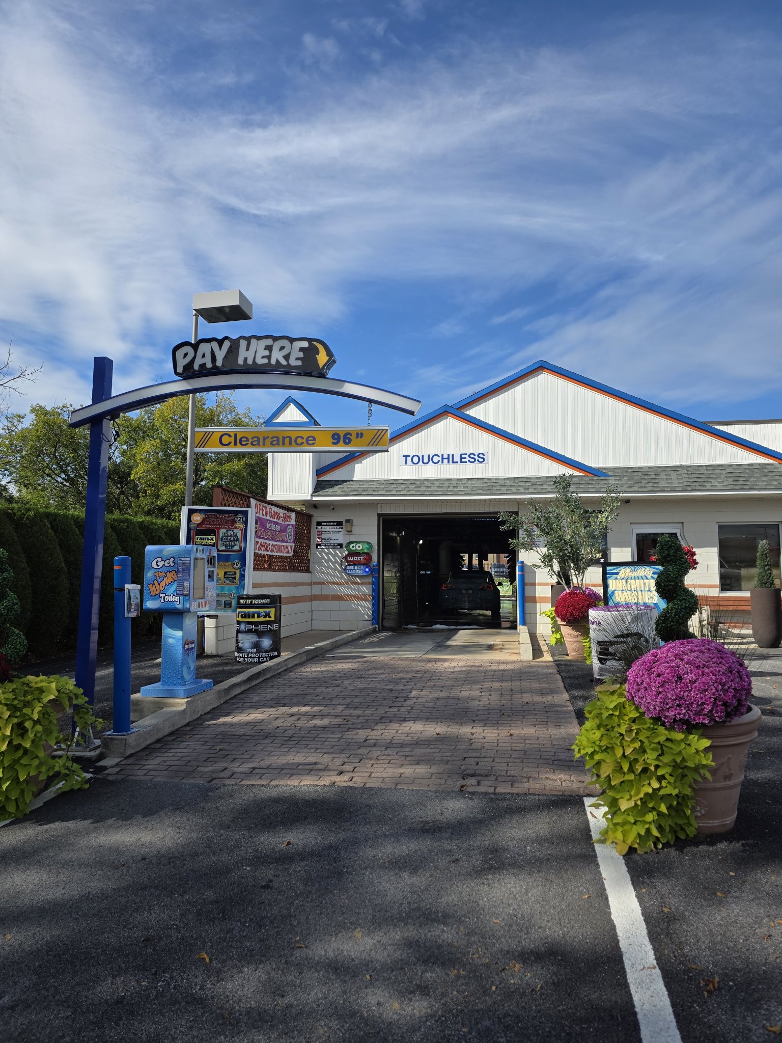The touchless automatic entrance at Anderson Car Wash on Queen Street in York — our flagship location